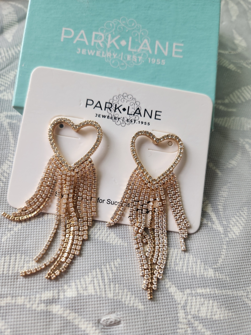 Park Lane Rose Gold Heart Fringe Statement Earrings